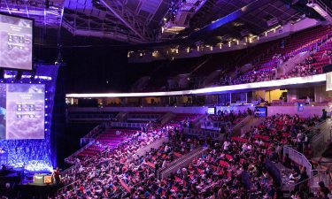 A crowd attending an eSports event.